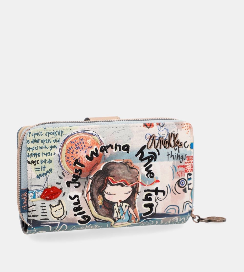 Portfele Anekke Fun & Music Large Printed Wallet Anekke Damskie | 170HGYTOD