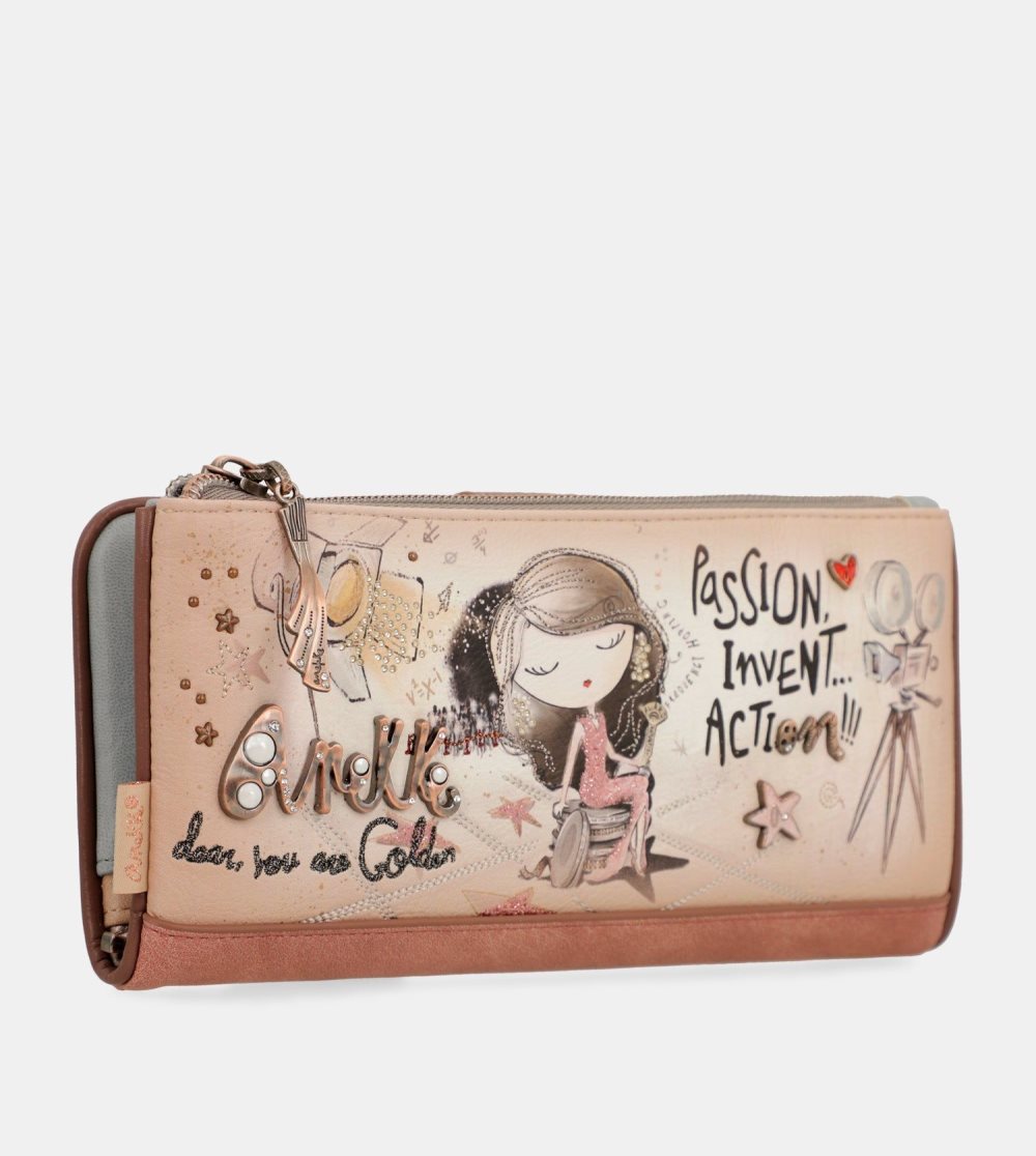 Portfele Anekke Hollywood Flexible Large Rfid Wallet Damskie | 074XQZCOK
