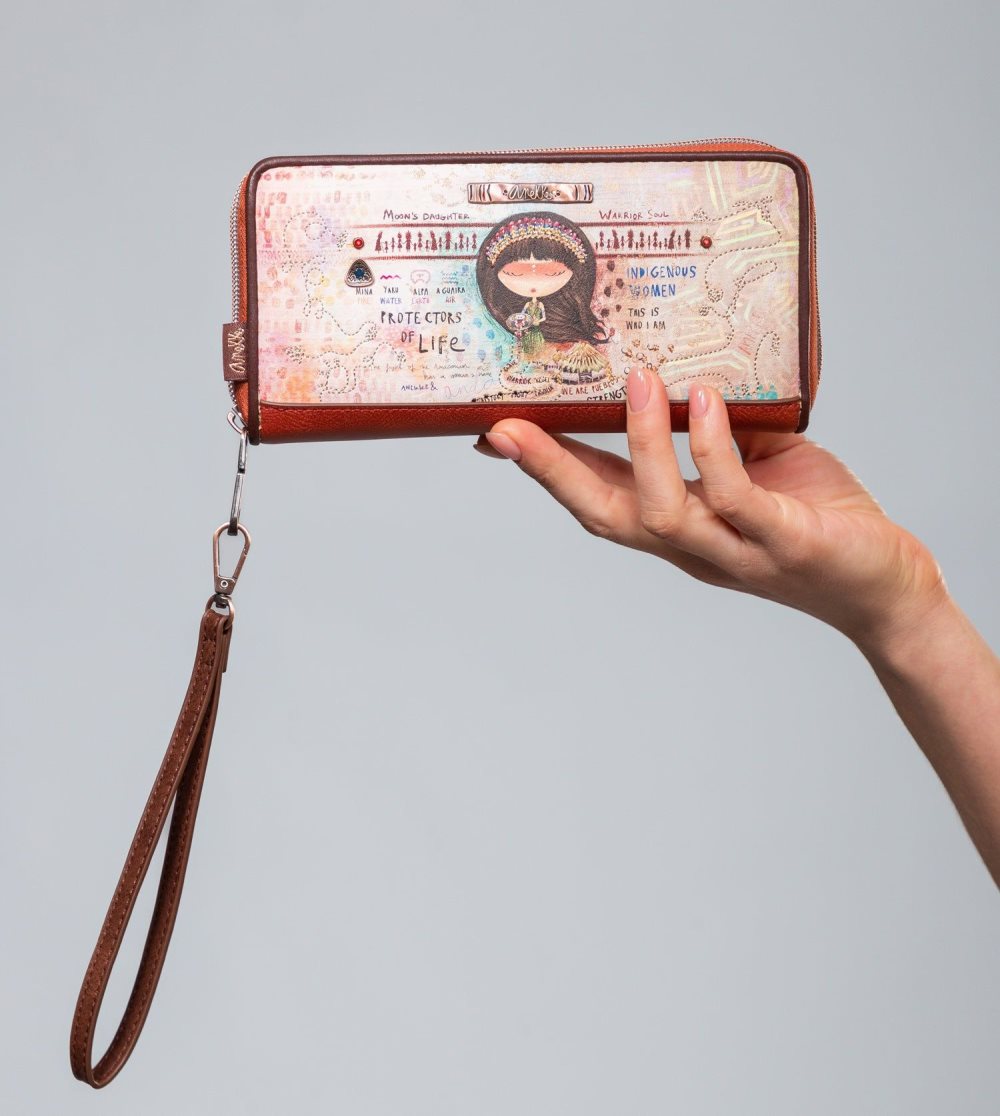 Portfele Anekke Menire Large Rfid Embossed Wallet Damskie | 608SUHEYX