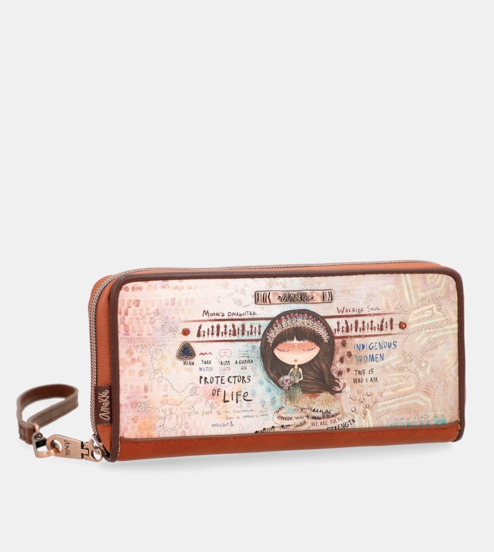 Portfele Anekke Menire Large Rfid Embossed Wallet Damskie | 608SUHEYX