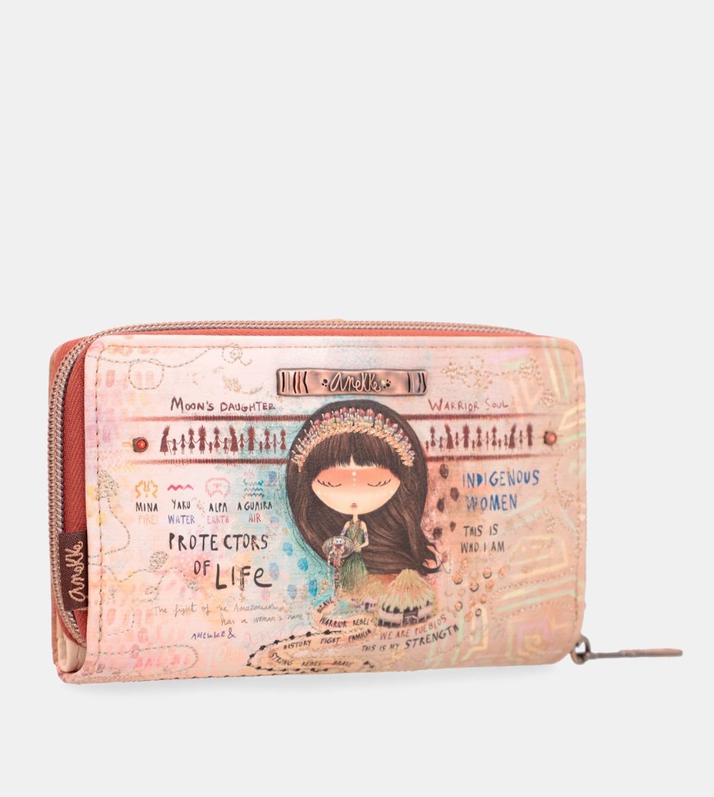 Portfele Anekke Menire Medium Rfid Embossed Wallet Damskie | 398AJTZND
