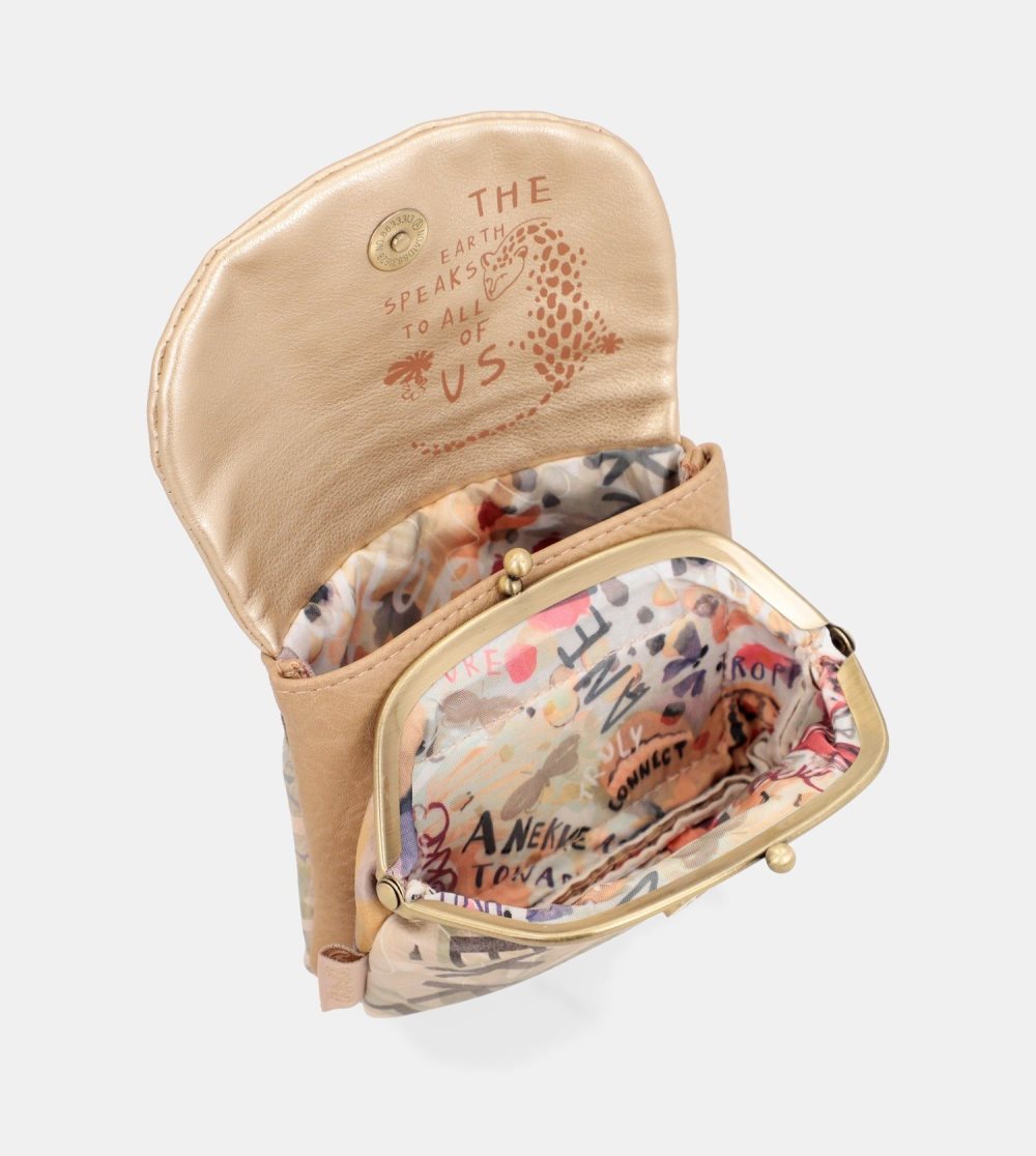 Portfele Anekke Nature Pachamama Gold Flap Wallet Damskie | 089RHUKQM