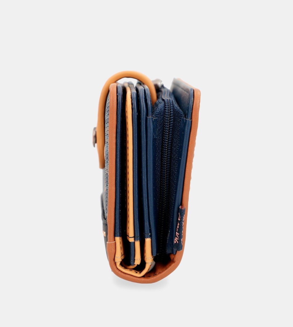 Portfele Anekke Nature Pachamama Medium Rfid Wallet Navy Blue Damskie | 637FCQNDB