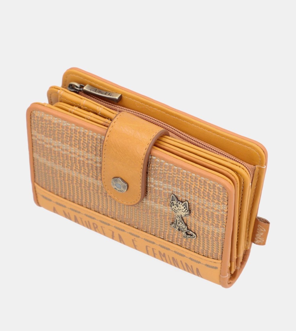 Portfele Anekke Nature Pachamama Medium Rfid Wallet Ochre Ocher Damskie | 014XVUERS