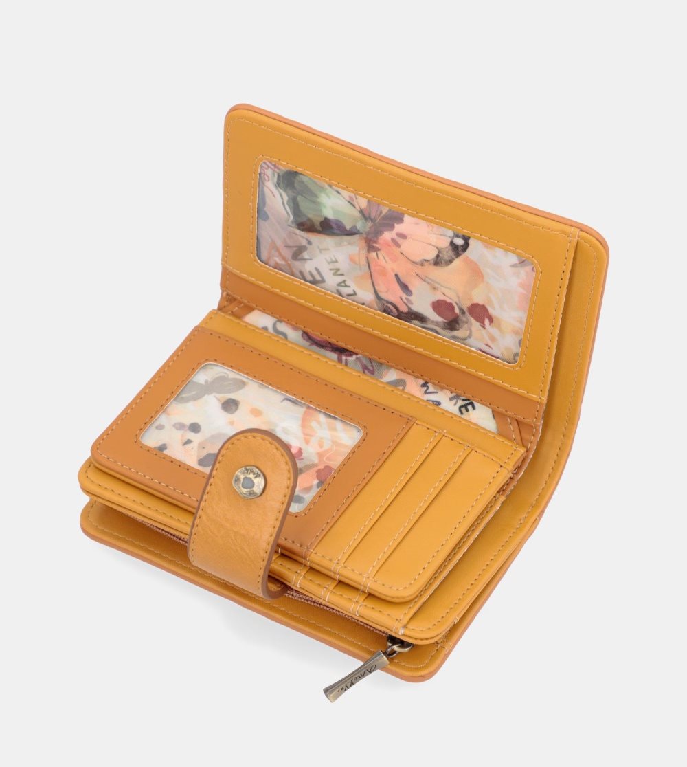 Portfele Anekke Nature Pachamama Medium Rfid Wallet Ochre Ocher Damskie | 014XVUERS