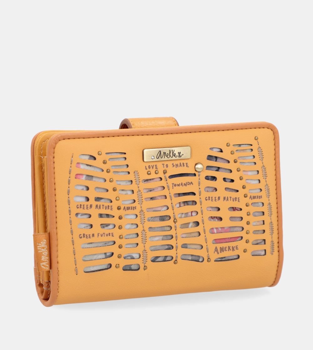 Portfele Anekke Nature Pachamama Medium Rfid Wallet Ochre Ocher Damskie | 014XVUERS