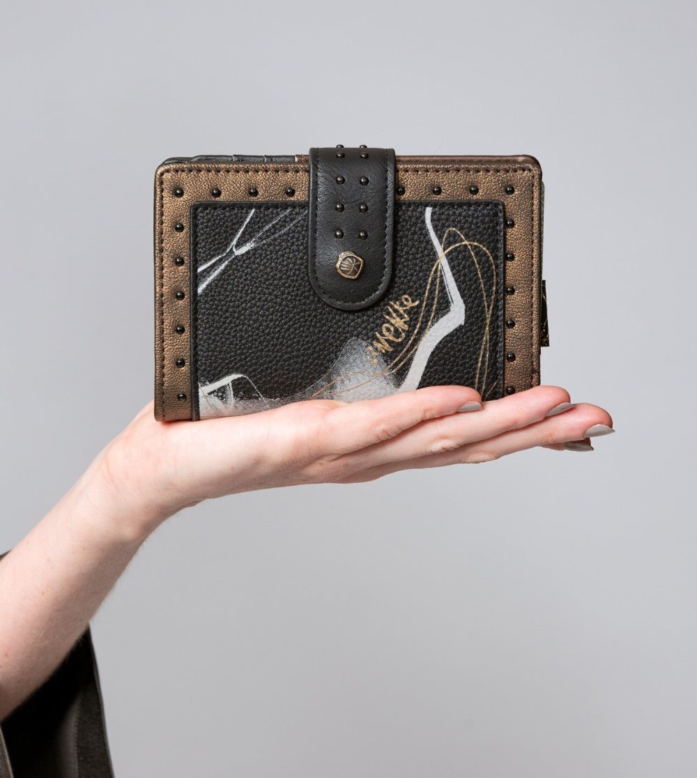 Portfele Anekke Nature Shodo Black Flexible Rfid Wallet Damskie | 403WKRZAF