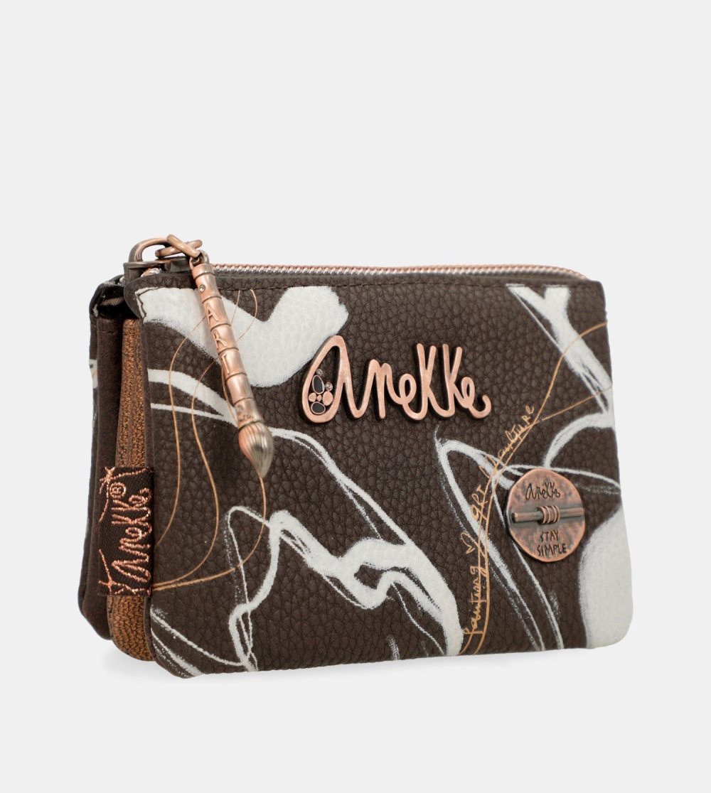 Portfele Anekke Nature Shodo Brown 3 Compartment Purse Damskie | 527ZYOHCT