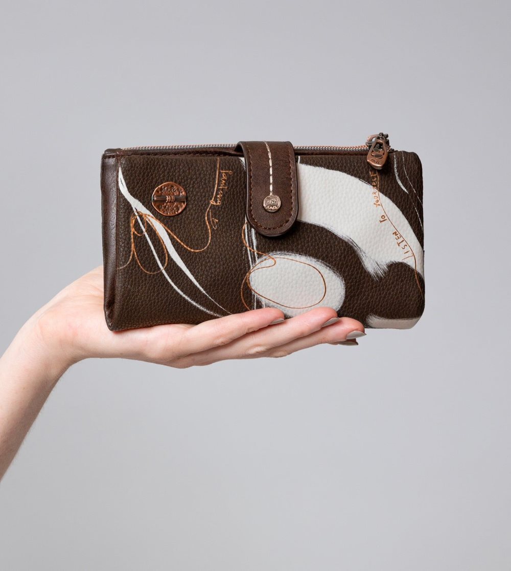 Portfele Anekke Nature Shodo Brown Rfid Flexi Wallet Brown Damskie | 125IHRYKL