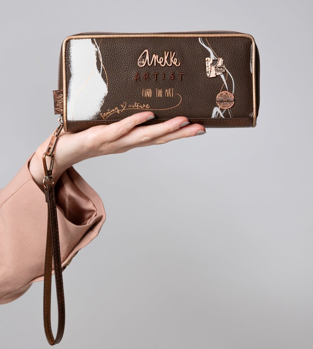 Portfele Anekke Nature Shodo Large Brown Rfid Wallet Damskie | 513CLRKXG