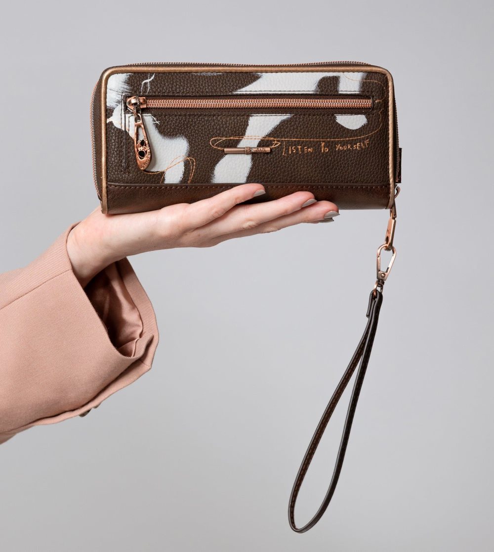 Portfele Anekke Nature Shodo Large Brown Rfid Wallet Damskie | 513CLRKXG