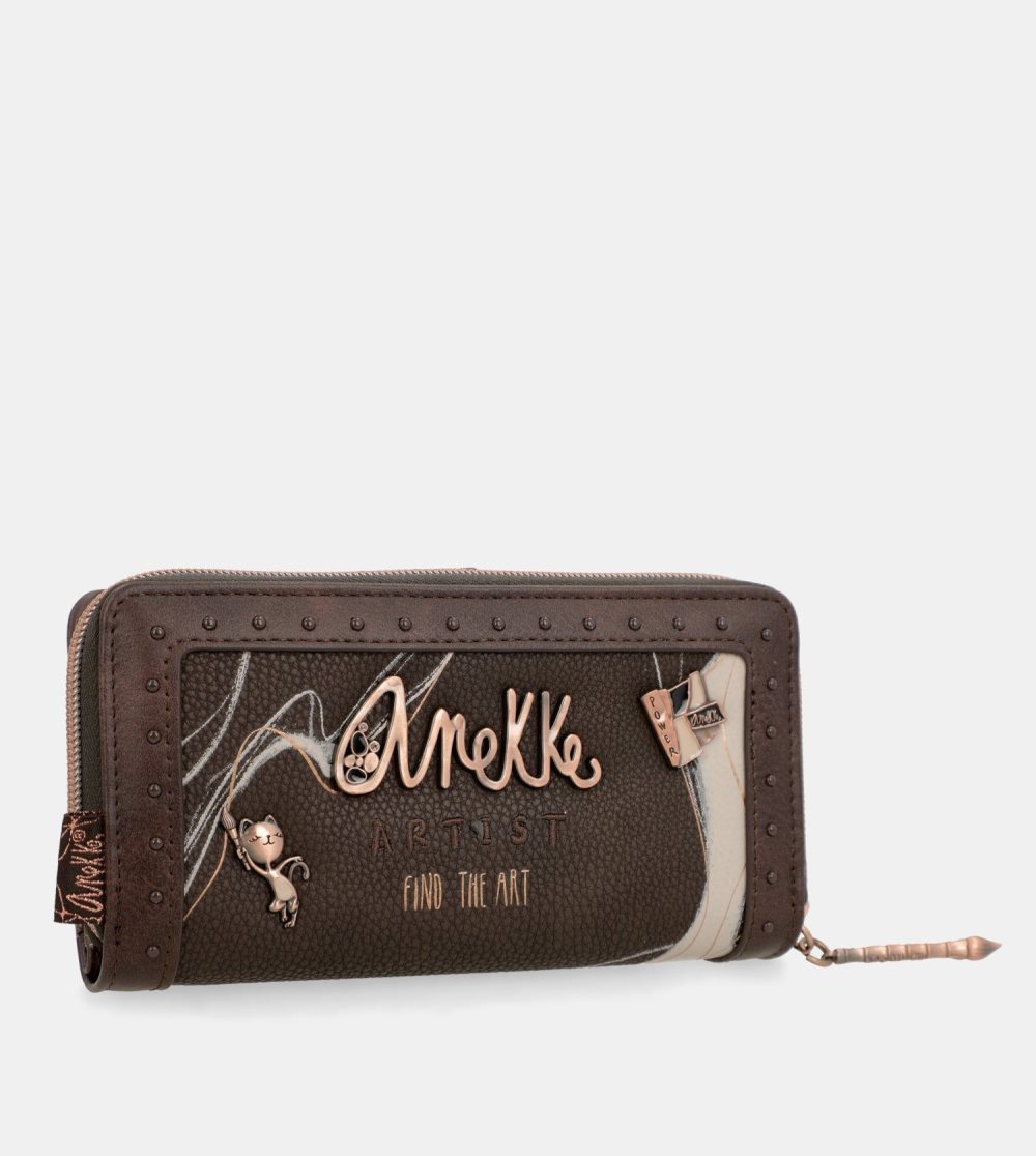 Portfele Anekke Nature Shodo Large Brown Rfid Wallet Nature Shodo Damskie | 742UPMIGN