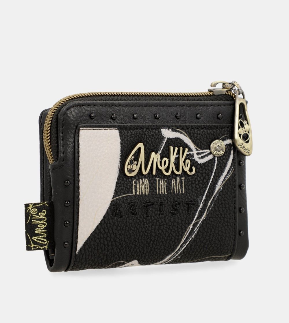 Portfele Anekke Nature Shodo Small Black Rfid Wallet Damskie | 421PXBYTD