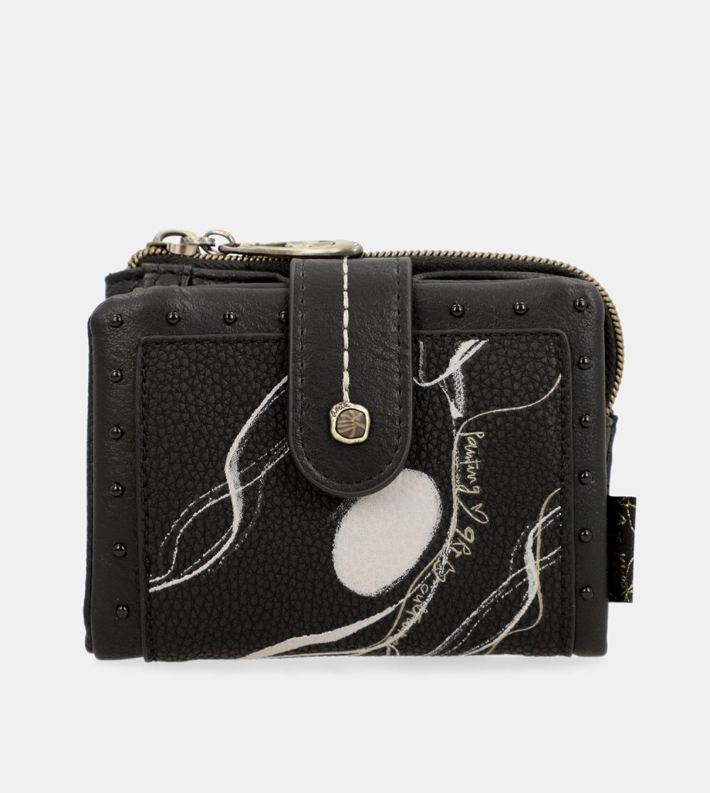 Portfele Anekke Nature Shodo Small Black Rfid Wallet Damskie | 421PXBYTD