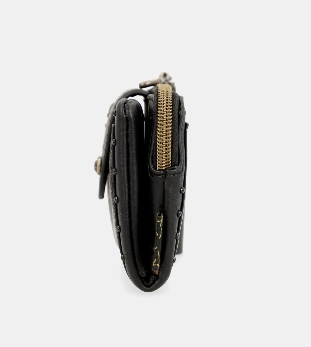 Portfele Anekke Nature Shodo Small Black Rfid Wallet Damskie | 421PXBYTD