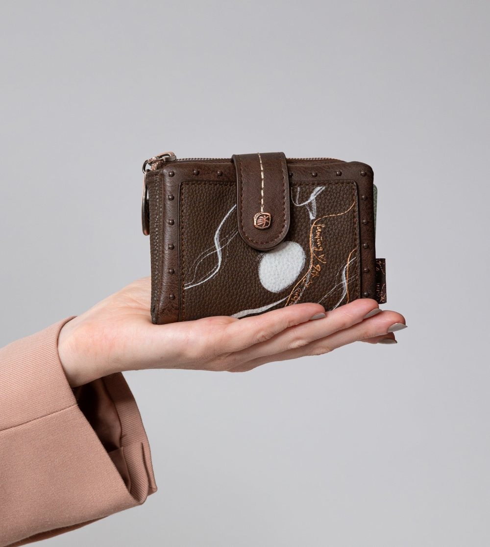 Portfele Anekke Nature Shodo Small Brown Rfid Wallet Damskie | 763BTFPYE