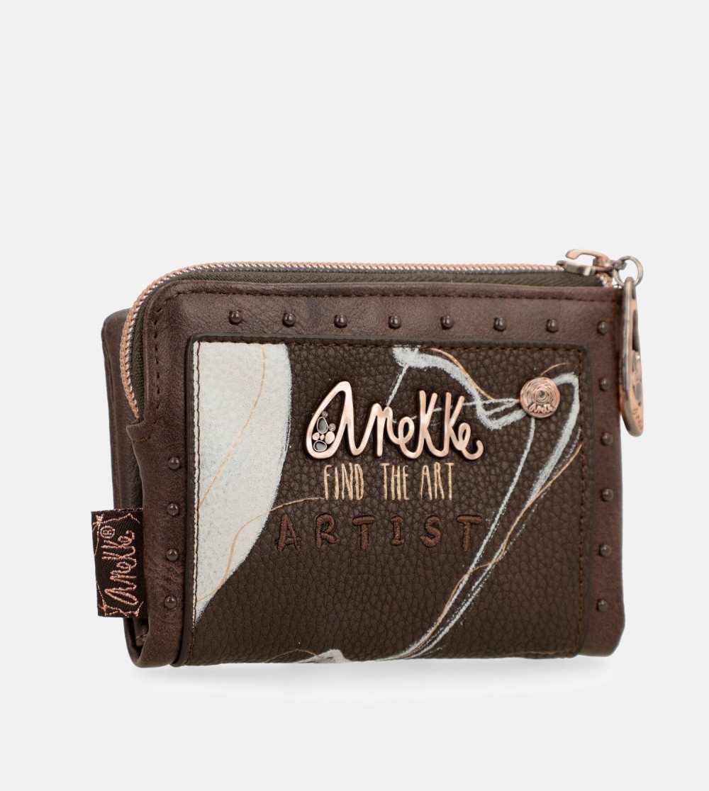 Portfele Anekke Nature Shodo Small Brown Rfid Wallet Damskie | 763BTFPYE