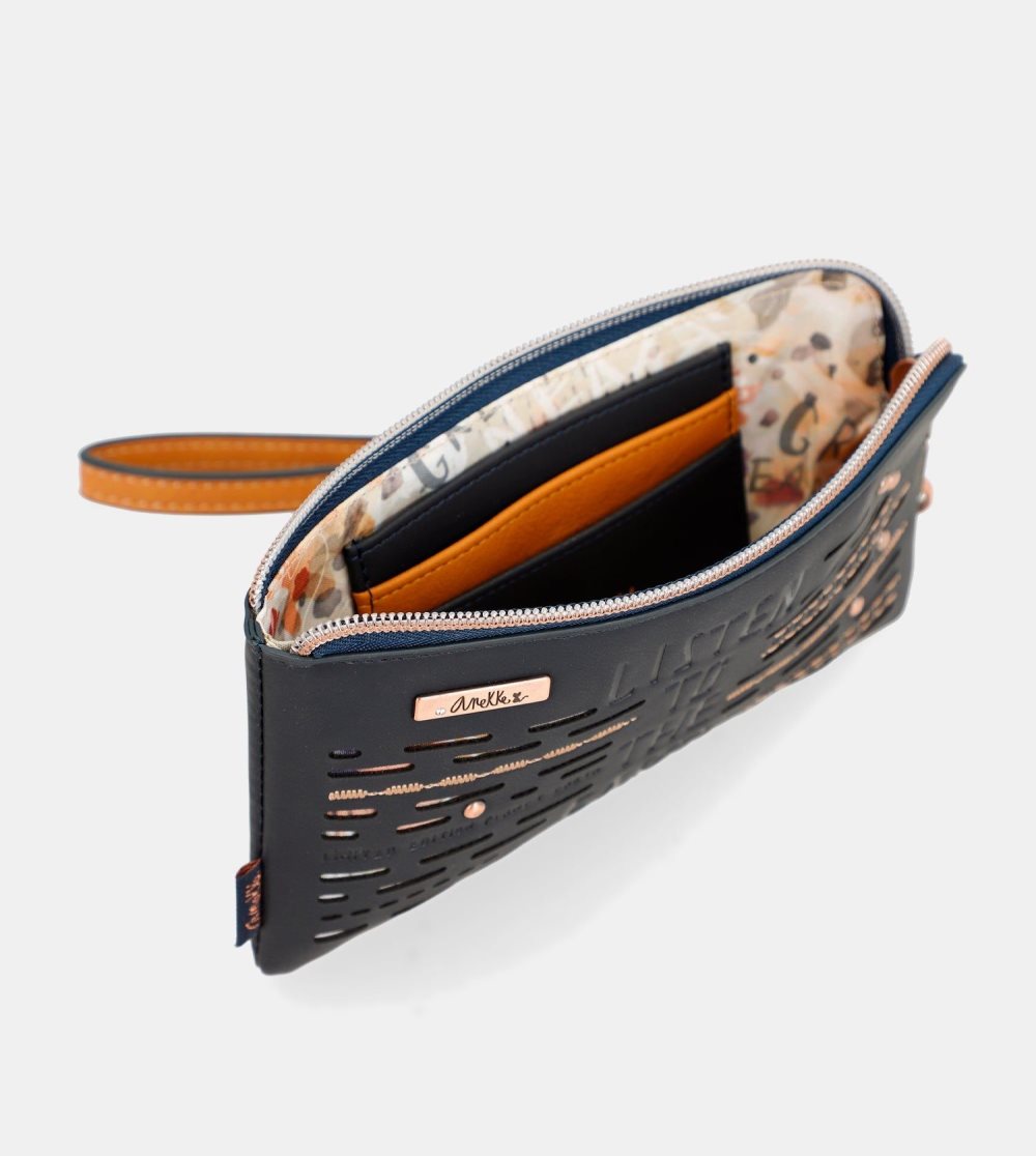 Portfele Anekke Navy Blue Rfid Wallet Nature Pachamama Damskie | 238CYEQDL