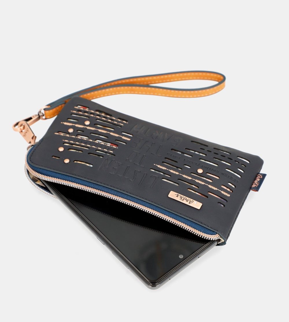 Portfele Anekke Navy Blue Rfid Wallet Nature Pachamama Damskie | 238CYEQDL