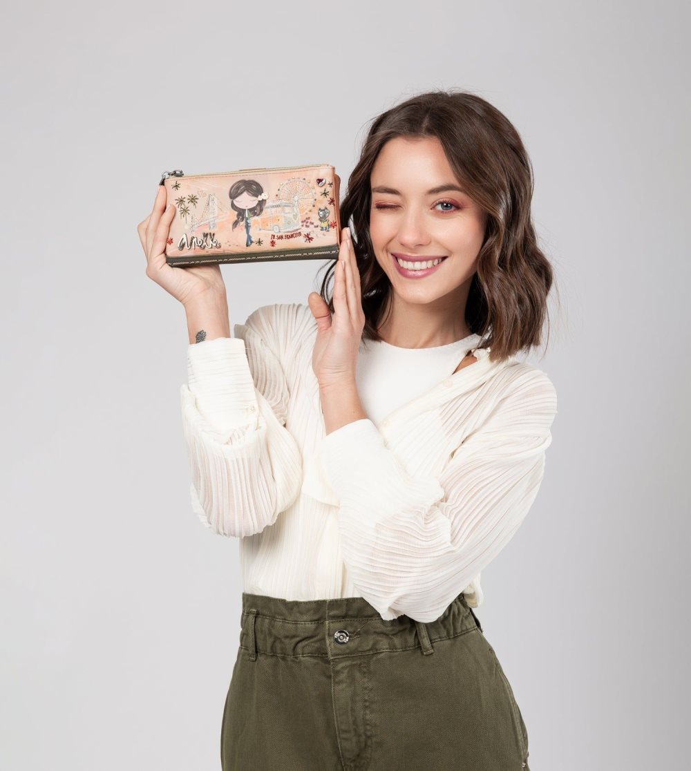 Portfele Anekke Peace & Love Camel Large Rfid Wallet Damskie | 935GPEUDV