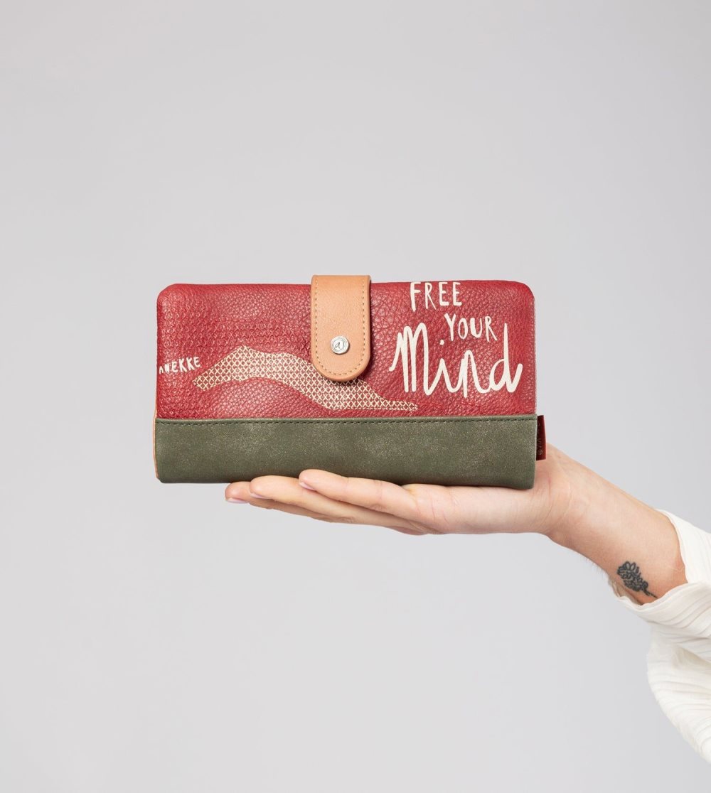 Portfele Anekke Peace & Love Camel Large Rfid Wallet Damskie | 935GPEUDV