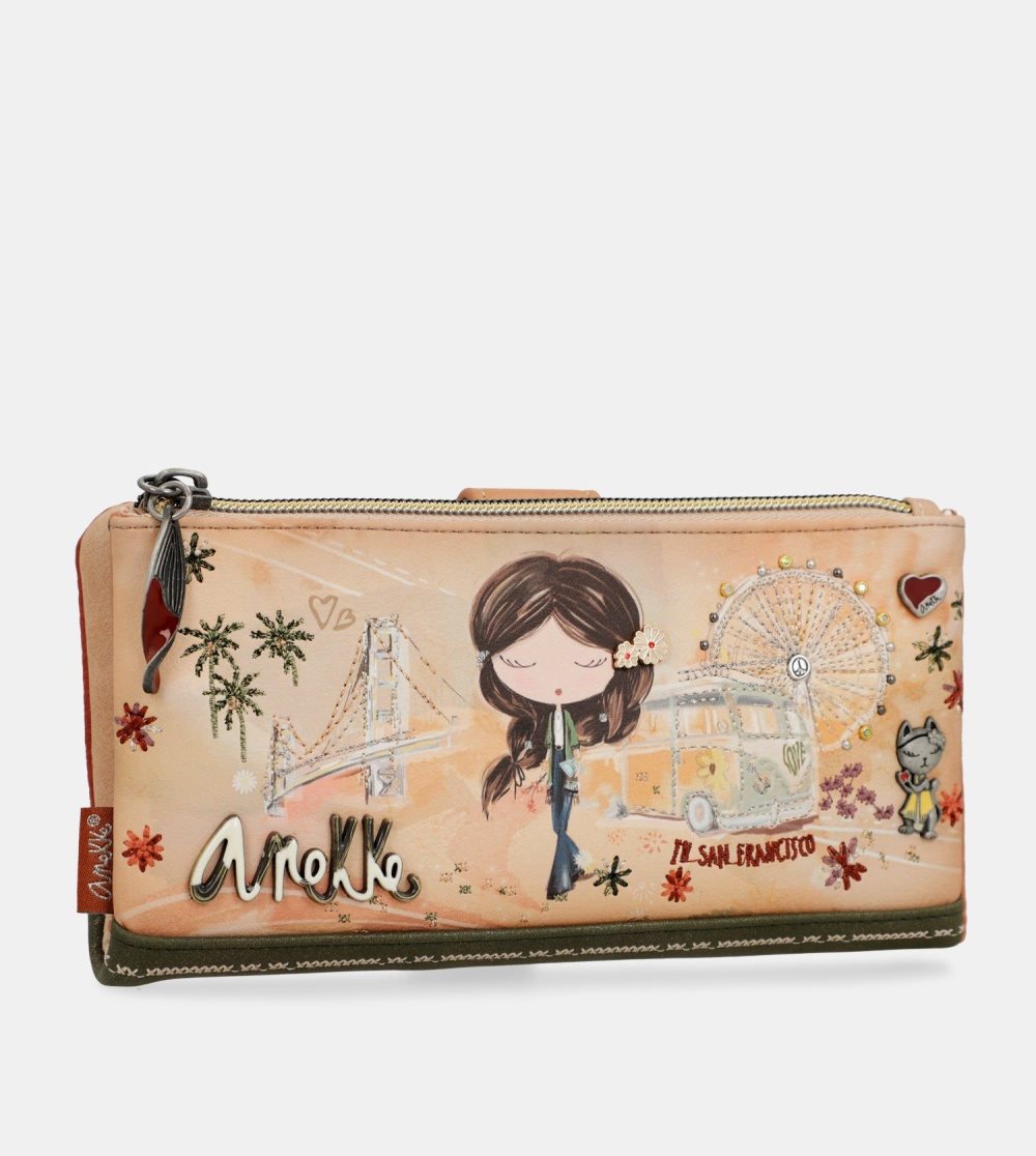 Portfele Anekke Peace & Love Camel Large Rfid Wallet Damskie | 935GPEUDV
