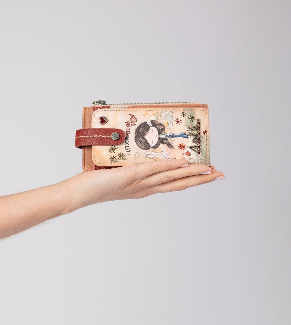 Portfele Anekke Peace & Love Camel Rfid Card Holder Damskie | 608XJSIYP