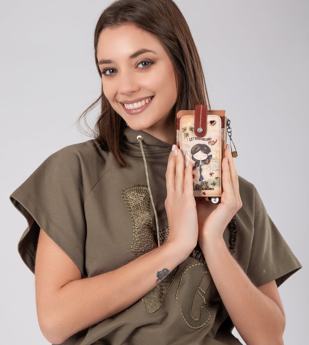 Portfele Anekke Peace & Love Camel Rfid Card Holder Damskie | 608XJSIYP