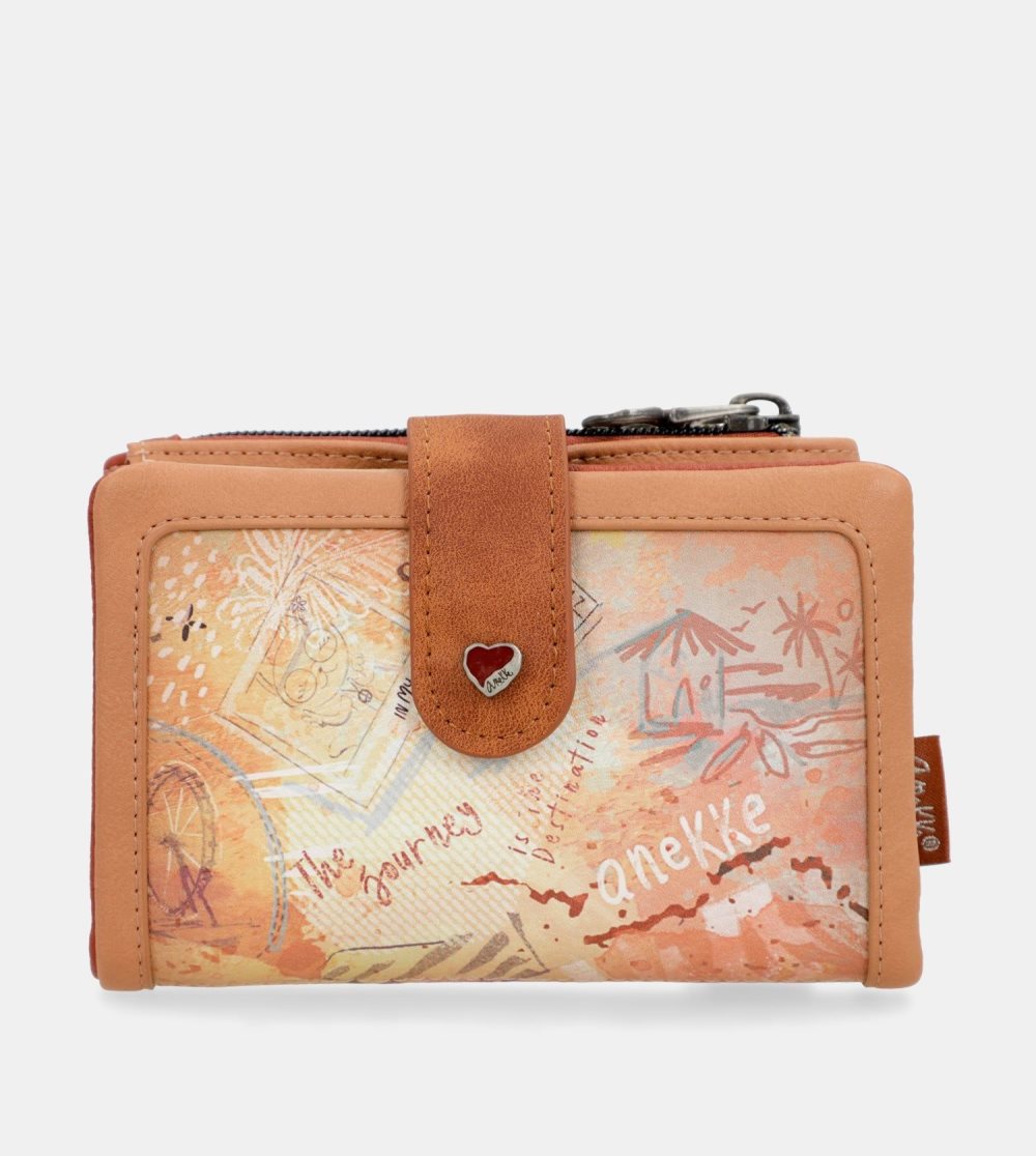 Portfele Anekke Peace & Love Camel Small Rfid Wallet Damskie | 507LAPCSU