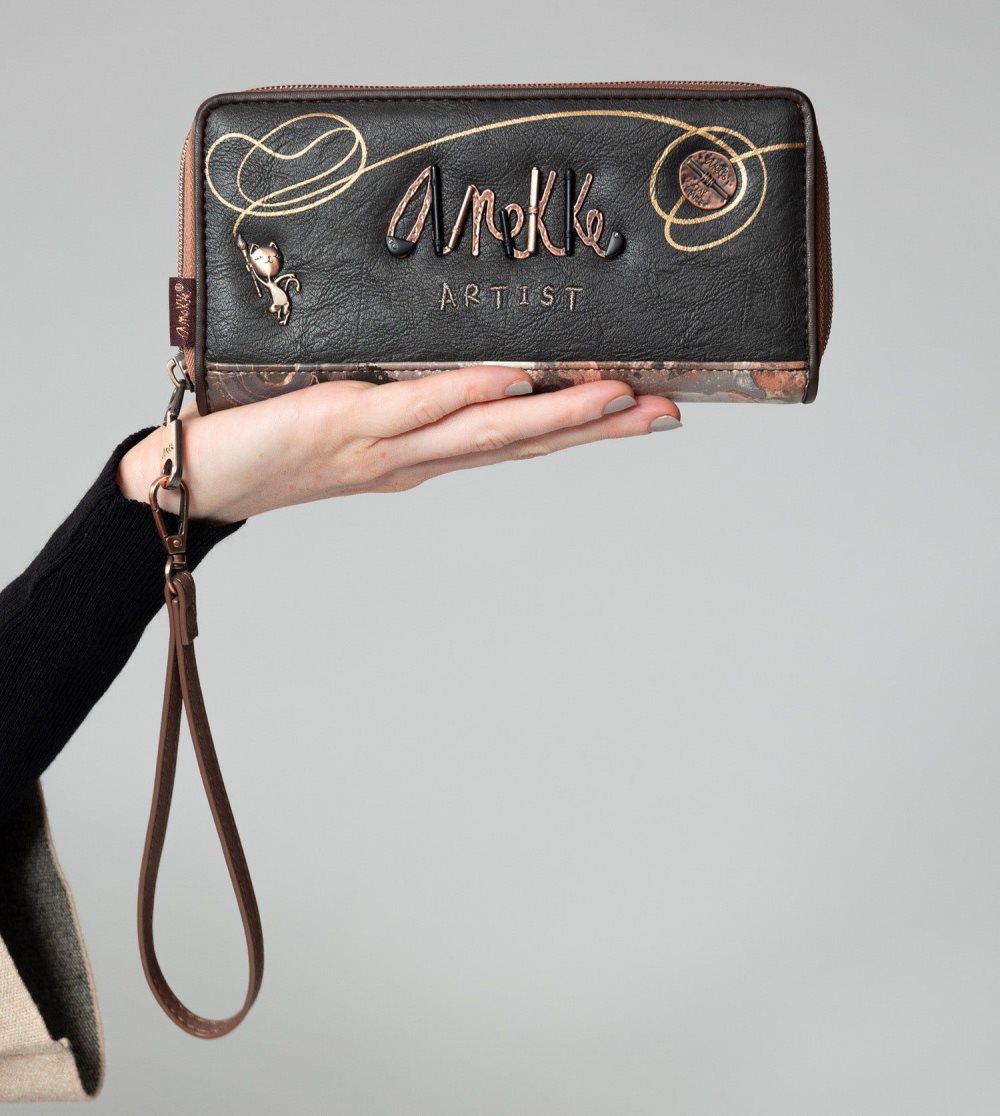 Portfele Anekke Shoen Brush Large Wallet Damskie | 850VSBQMD