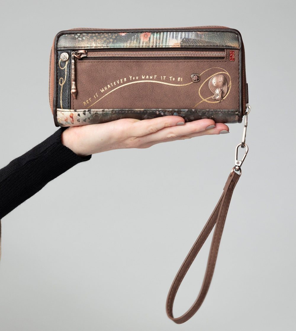 Portfele Anekke Shoen Brush Large Wallet Damskie | 850VSBQMD