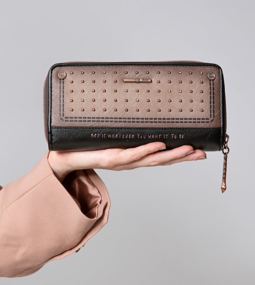 Portfele Anekke Shoen Large Black Rfid Wallet Damskie | 796LZPJGD