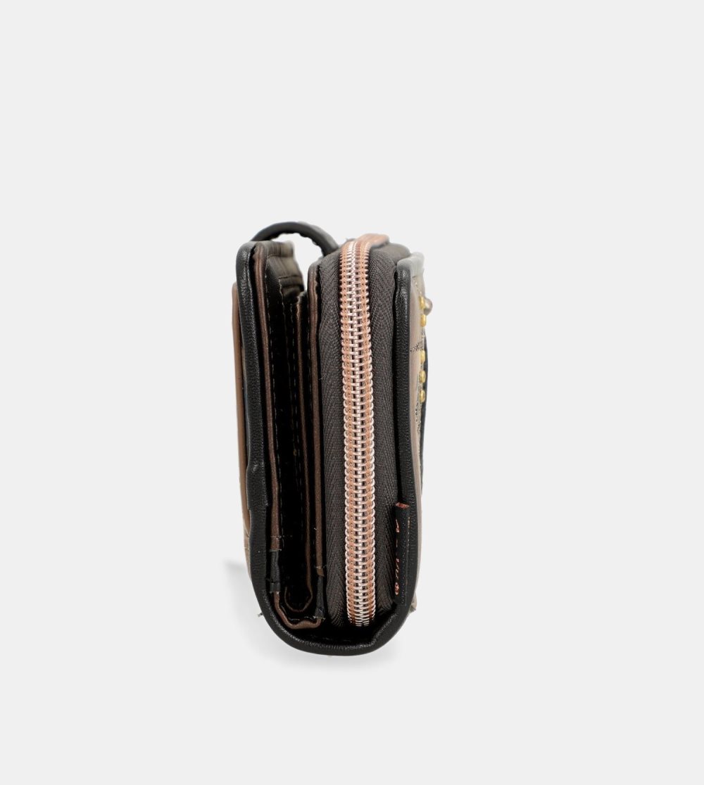 Portfele Anekke Shoen Medium Black Rfid Wallet Damskie | 851VRWFQT
