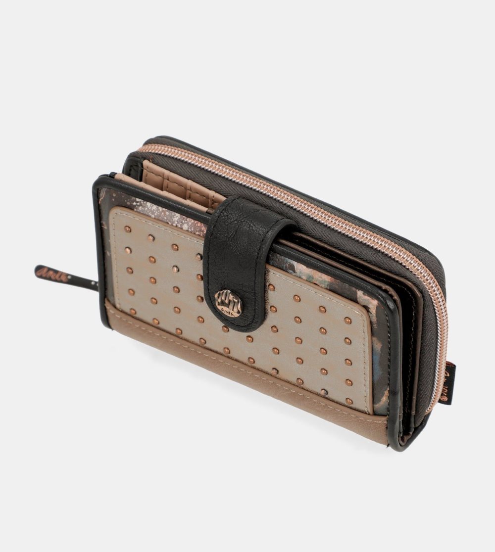 Portfele Anekke Shoen Medium Black Rfid Wallet Damskie | 851VRWFQT