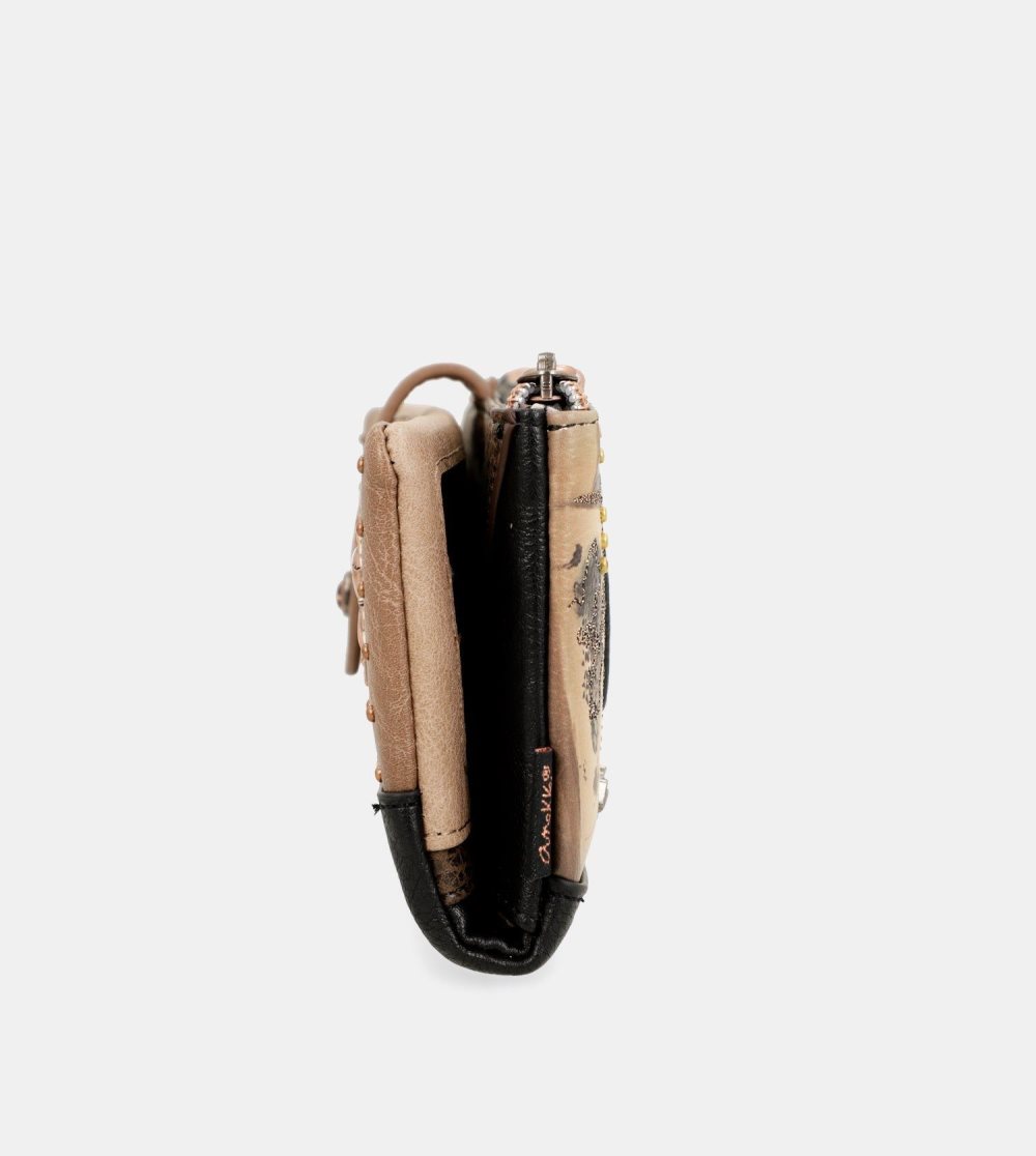 Portfele Anekke Shoen Shoen Large Black Flexible Rfid Wallet Damskie | 514IEUNXT