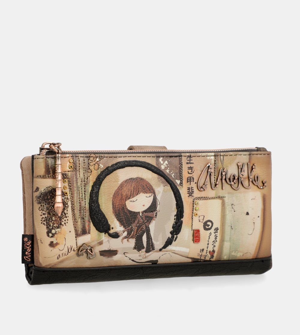 Portfele Anekke Shoen Shoen Large Black Flexible Rfid Wallet Damskie | 514IEUNXT