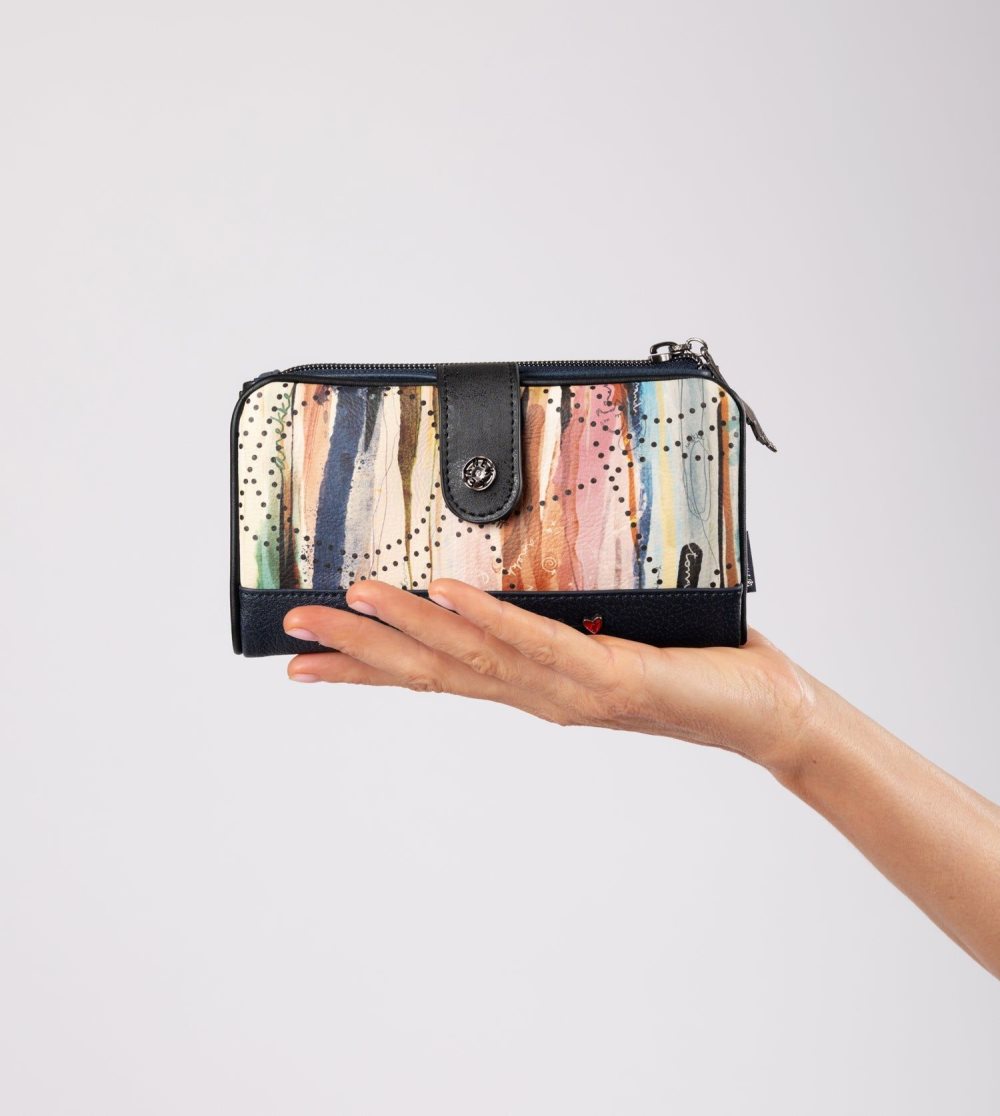 Portfele Anekke Studio Navy Blue Flexible Rfid Wallet Damskie | 169LFIEBR