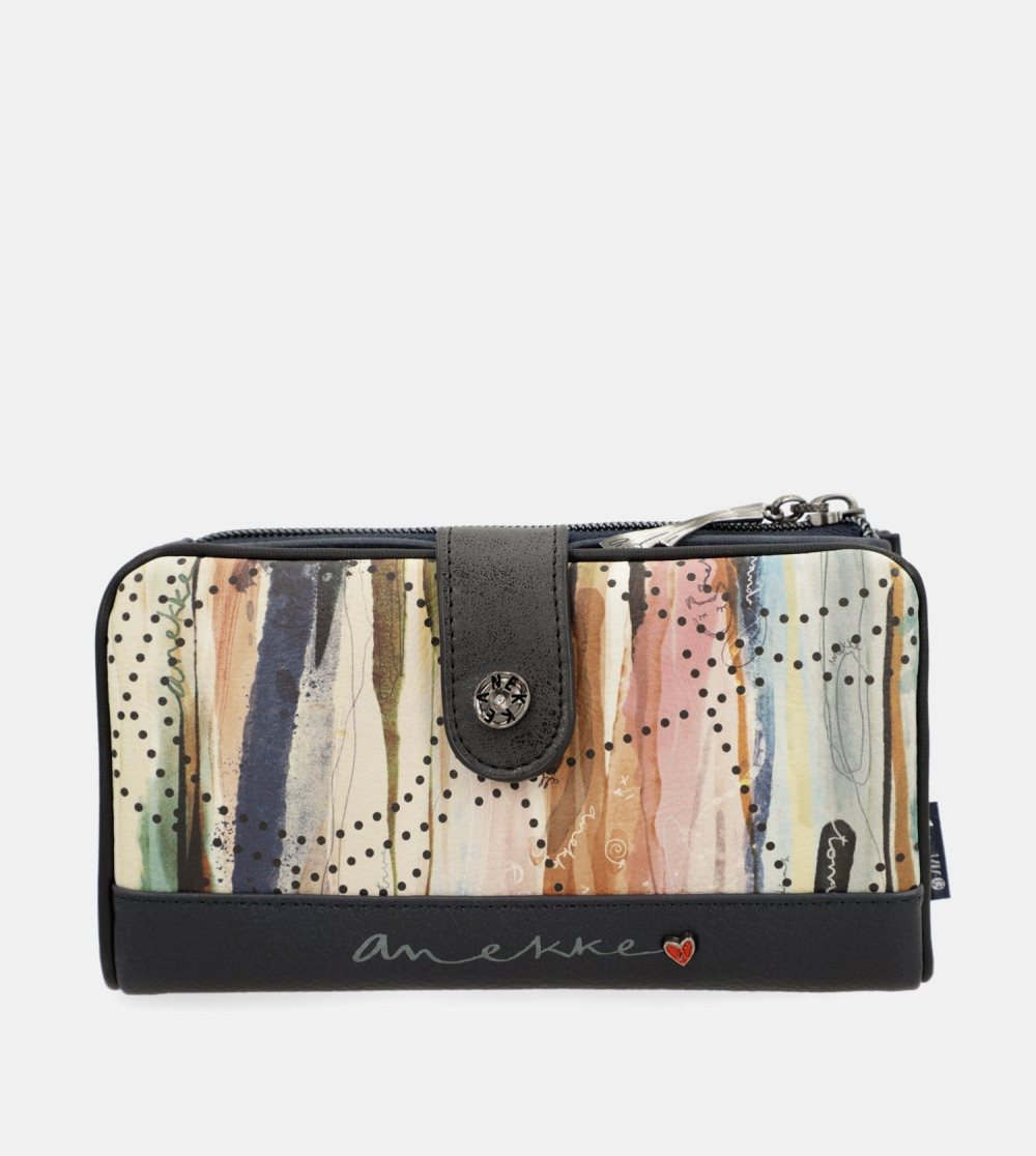 Portfele Anekke Studio Navy Blue Flexible Rfid Wallet Damskie | 169LFIEBR