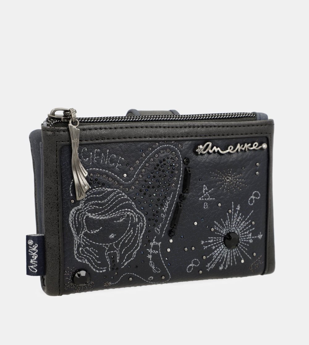 Portfele Anekke Studio Navy Blue Flexible Medium Rfid Wallet Damskie | 753GUMJBY