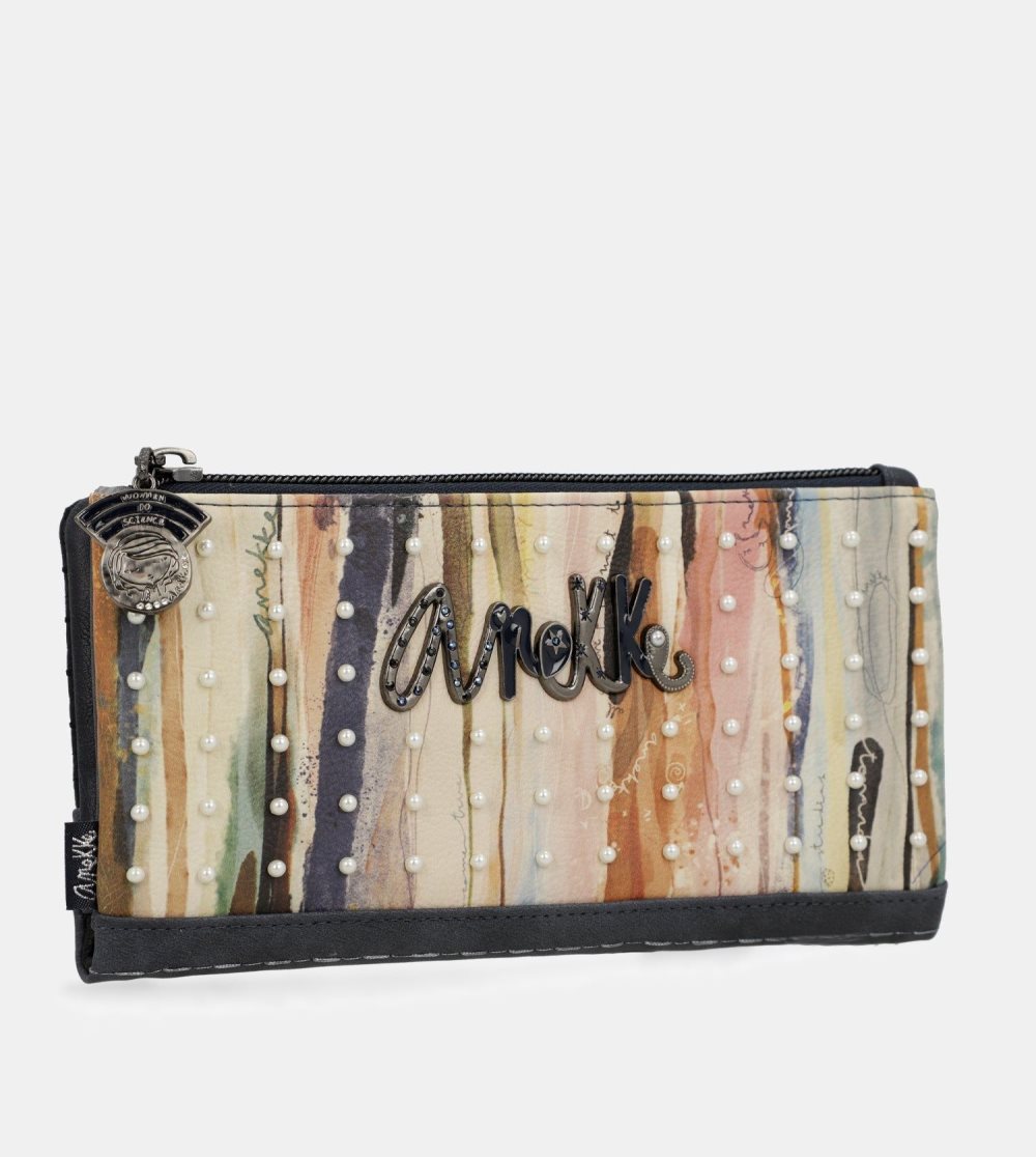 Portfele Anekke Studio Navy Blue Flexible Large Rfid Wallet Damskie | 926CYPFOK