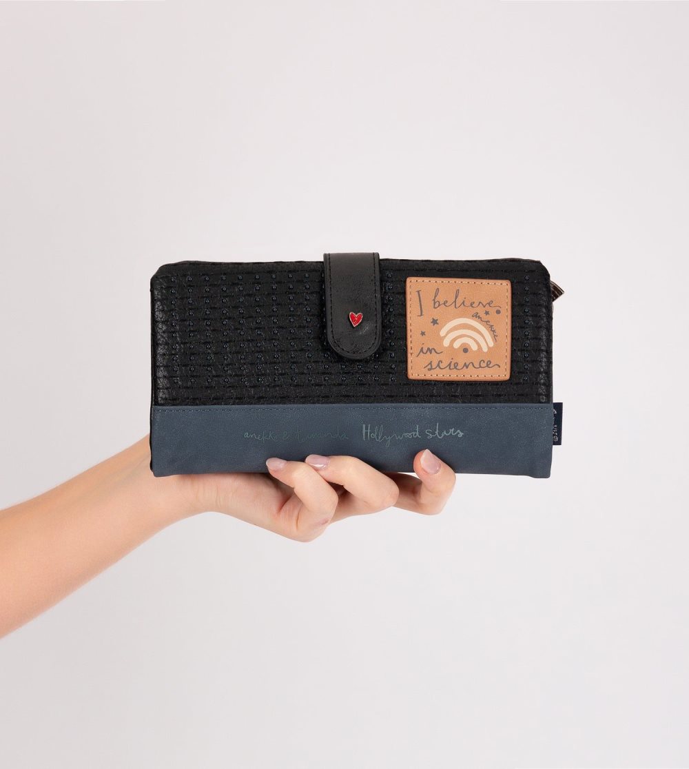 Portfele Anekke Studio Navy Blue Flexible Large Rfid Wallet Damskie | 926CYPFOK
