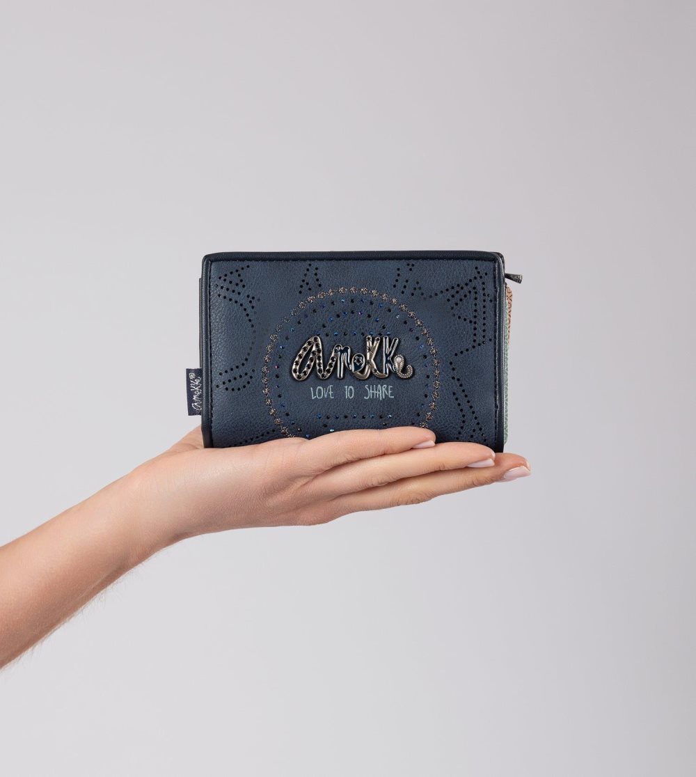 Portfele Anekke Studio Navy Blue Small Rfid Wallet Damskie | 576RBZONS