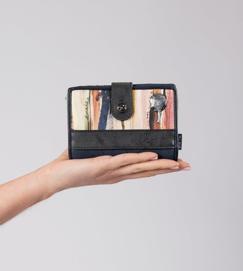 Portfele Anekke Studio Navy Blue Small Rfid Wallet Damskie | 576RBZONS