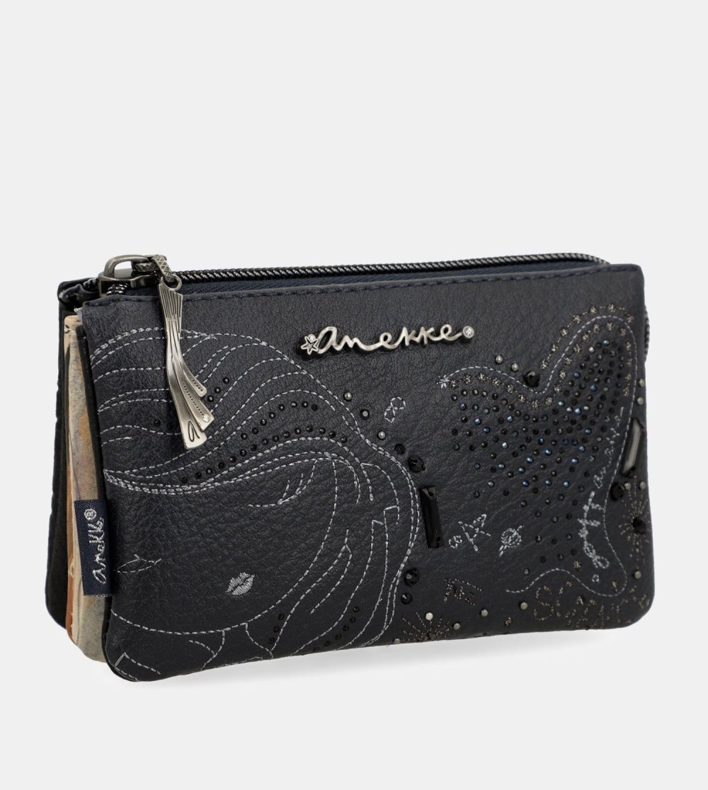 Portfele Anekke Studio Navy Blue Triple Coin Purse Damskie | 583TBOXFY
