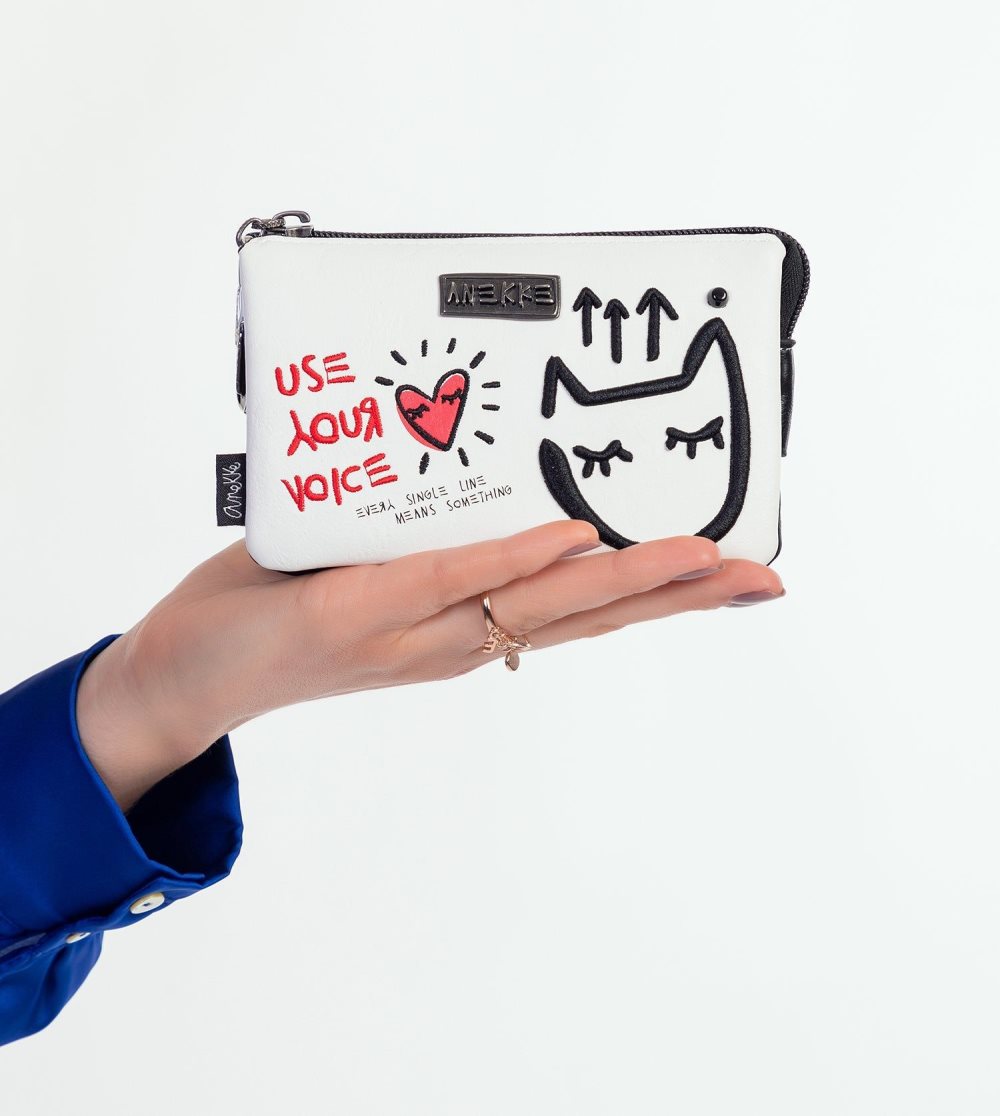 Portfele Anekke White Triple Compartment Purse Energy Damskie | 264QWLVMP