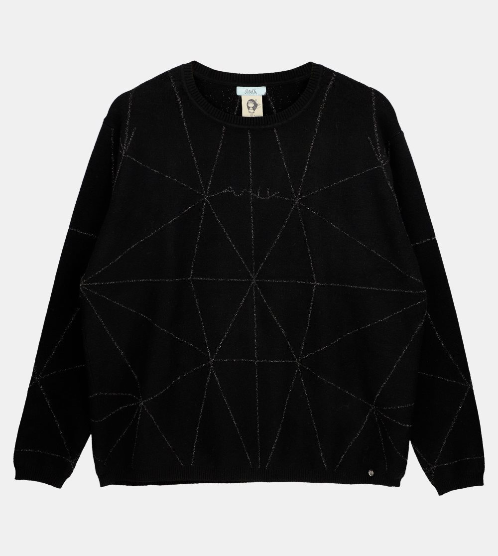 Swetry Anekke Black Shoen Sweater Damskie | 251JAIKYG