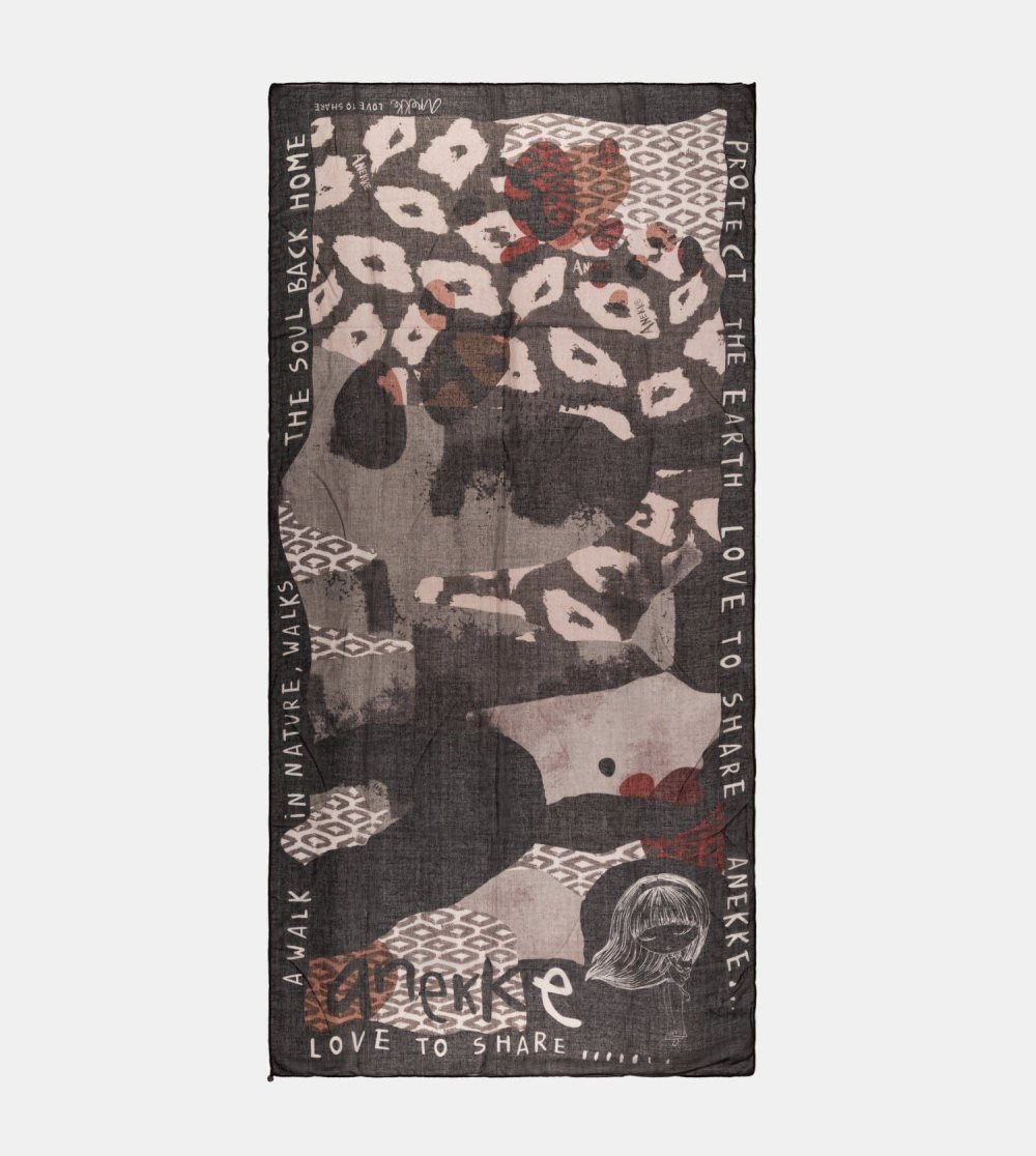 Szalik Anekke Amazonia Black Printed Scarf Damskie | 748OEFCTA