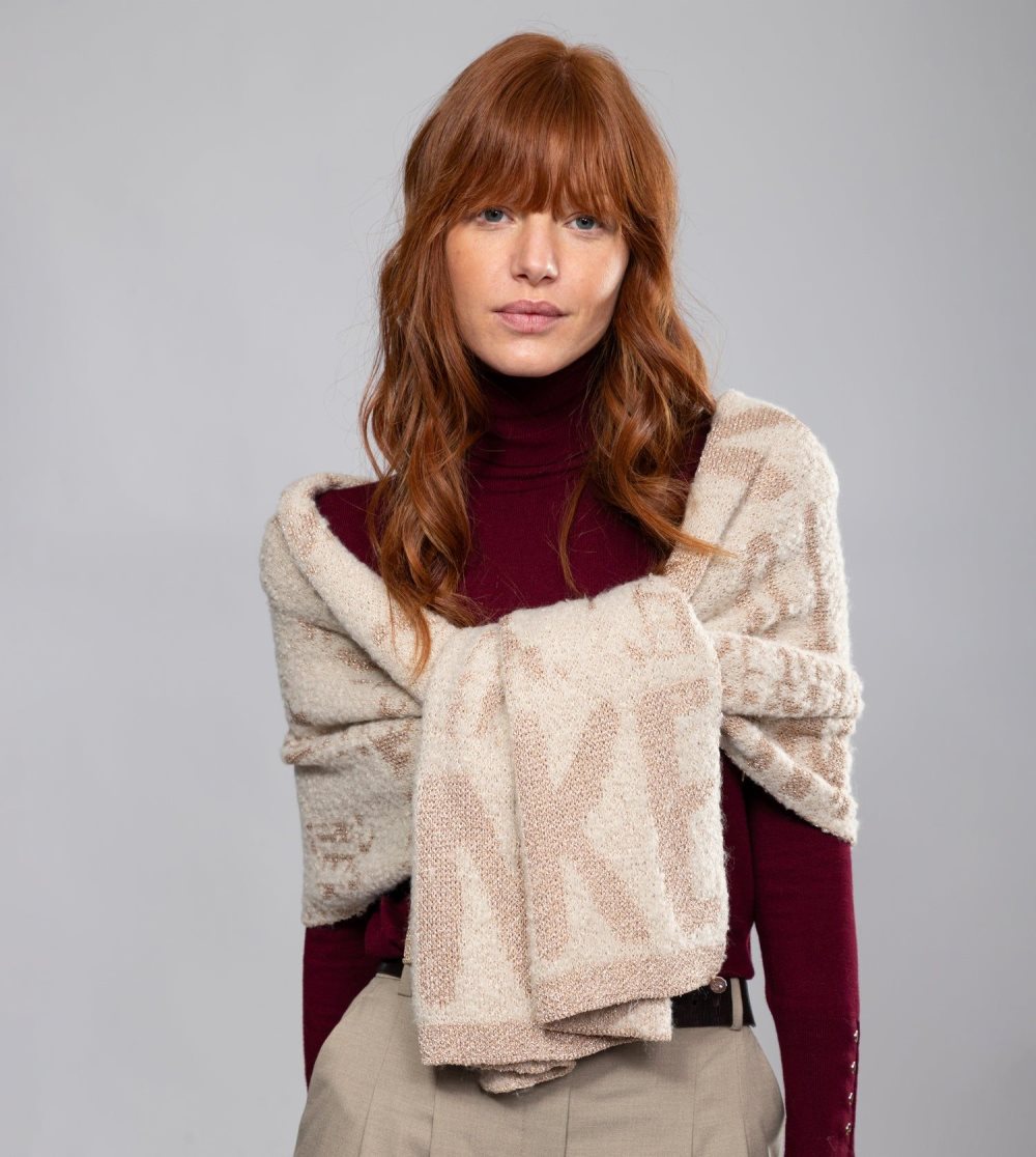Szalik Anekke Beige Logomania Scarf. Damskie | 685JVGWUS