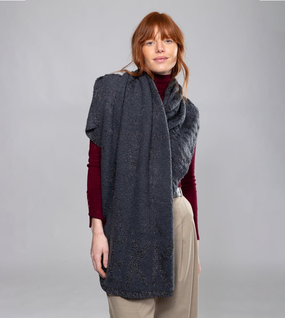 Szalik Anekke Black Logomania Scarf. Damskie | 296YGVHXB