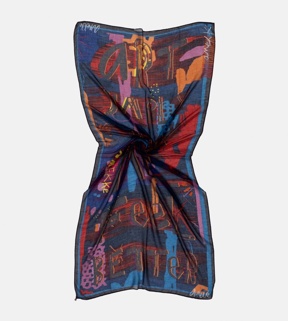 Szalik Anekke Contemporary Blue Scarf Damskie | 236HCPKUW